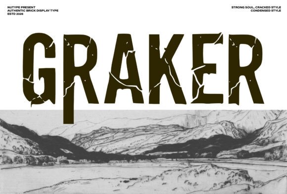 Graker: A Bold Display Typeface for Rugged Brand Identities